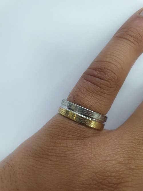 VERSACE RING - GOLD AND SILVER. SIZE 20