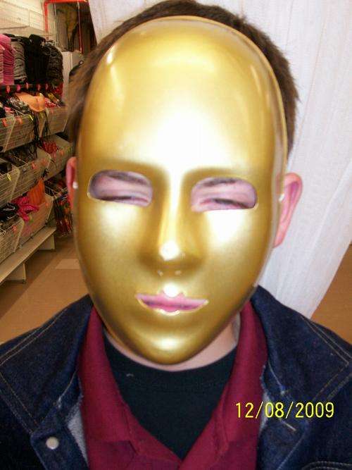 PARTY - MASK - IRON MAN - PLAIN FACE - GOLD / SILVER - ASSTD. COLOURS   -  ADULT SIZE