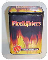BRAAI - TIN COLLECTORS - HAS 2 PACKS OF FIRE LIGHTERS INSIDE - STOPS SMELLS , DAMPNESS AND FIRELIGHT