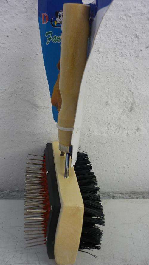PETS - BRUSH - LONG / UNWANTED LOOSE HAIR - WOOD - DOUBLE SIDED - DIFFERENT BRUSHES
