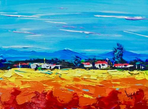 *** VINCE VUKA Acrylic on primed board at a crazy R1 start *** 400mm x 300mm