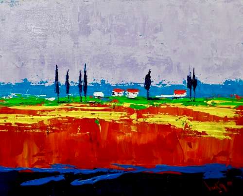 *** VINCE VUKA Acrylic on primed board at a crazy R1 start *** 500mm x 400mm