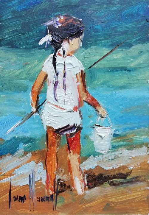 *** CORNE WEIDEMAN oil on board at a crazy R1 start *** 300mm x 210mm