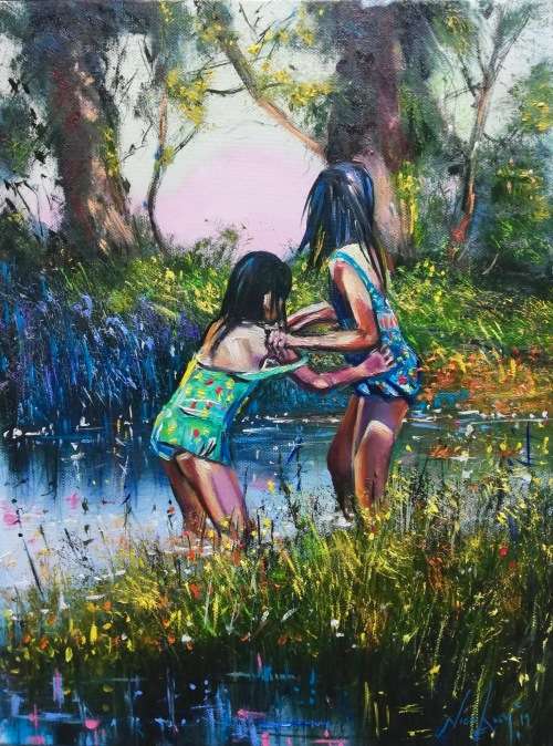 *** NICO LE ROUX oil on Stretched Canvas at a crazy R1 start *** 400mm x 300mm