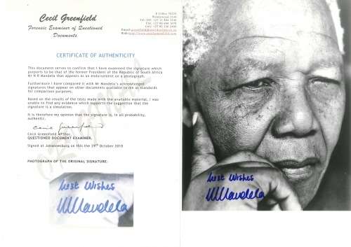 *** HAND SIGNED MANDELA PORTRAIT + CERTIFICATE of AUTHENTICITY ***