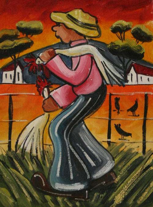 *** Mateka? Unsigned 230mm x 305mm *** Acrylic on Canvas board