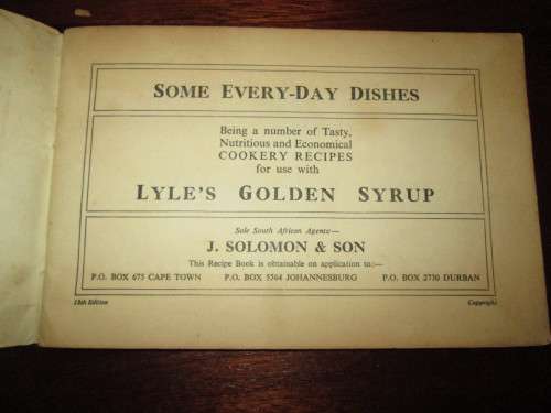 LyLe's Golden Syrup Recipe booklet