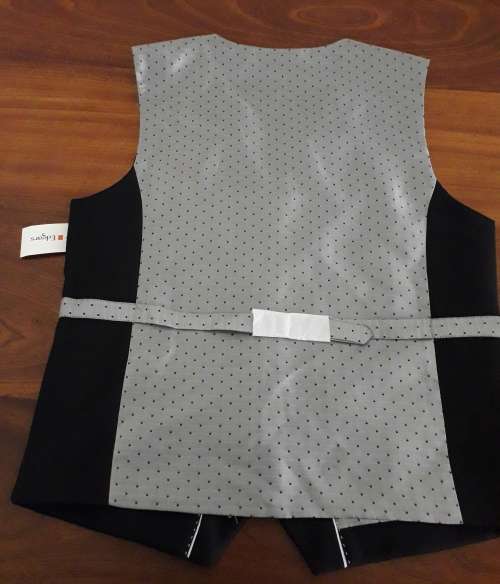 NEW black and silver waist coat from edgars