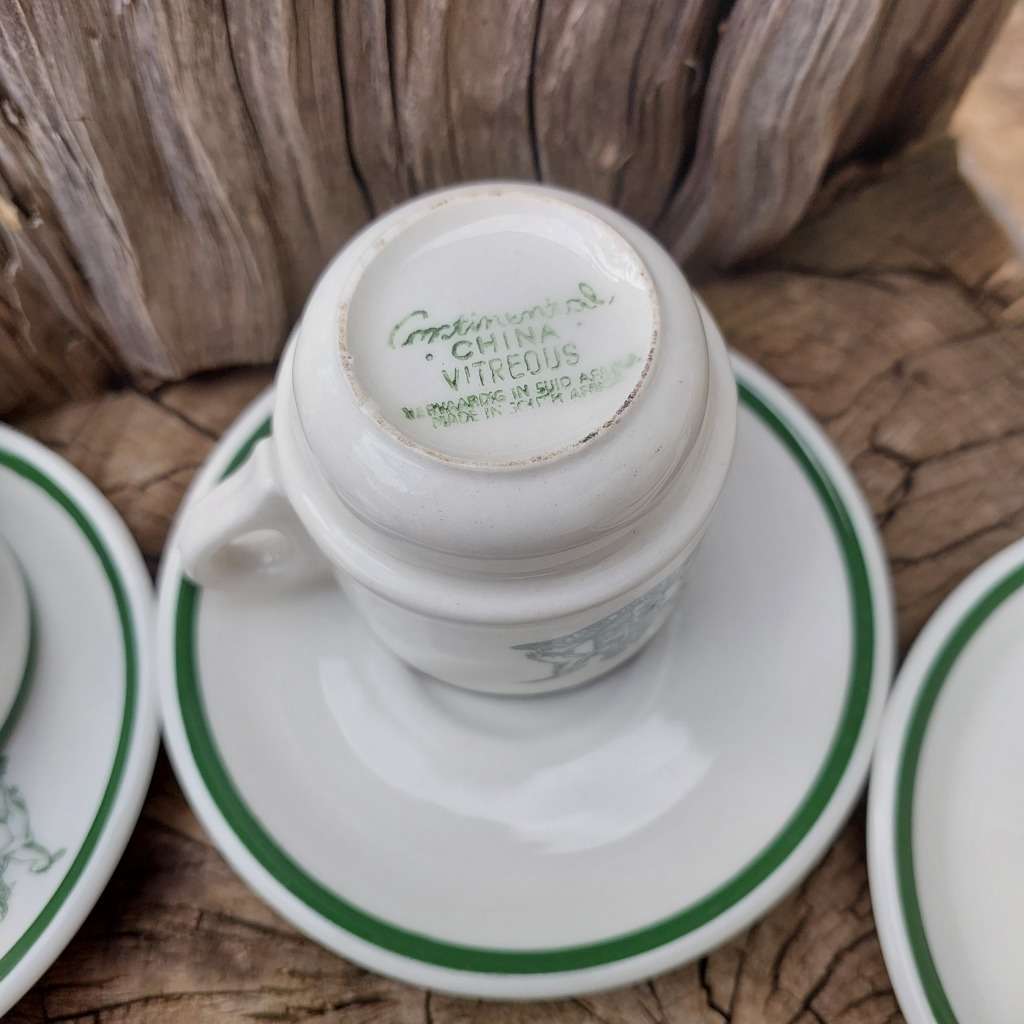 SAR south african railways espresso cups with saucers set of 3