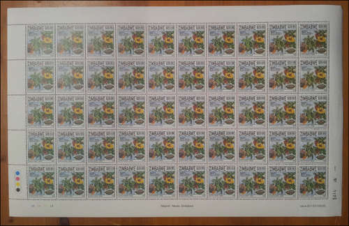 **2006 $250 000 ZIMBABWE HERBS FULL SHEET (1A) OF STAMPS AT A BARGAIN***