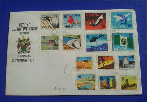 ***REDUCED FROM R340***RHODESIA 2ND DEFINITIVE SERIES FDC***