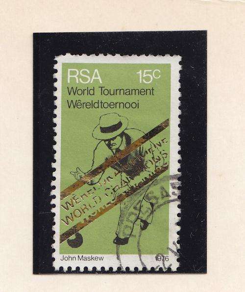 RARE!!!SACC 400a 1976 WORLD BOWLING CHAMPIONSHIP STAMP - VARIETY DOUBLE GOLD OVERPRINT!!!