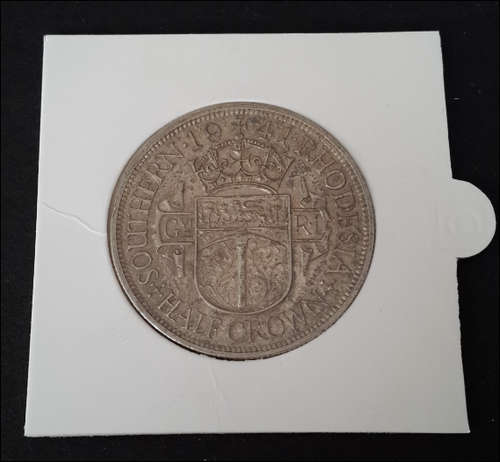 ***SUPERB ! STERLING SILVER SOUTHERN RHODESIA 1941 HALF CROWN GREAT CONDITION***