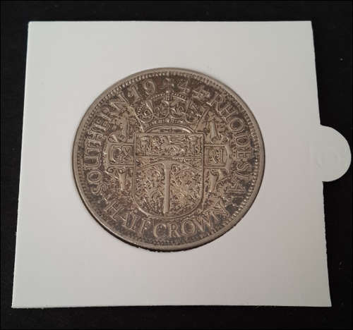 ***SUPERB ! .50% SILVER SOUTHERN RHODESIA 1944 HALF CROWN GREAT CONDITION***