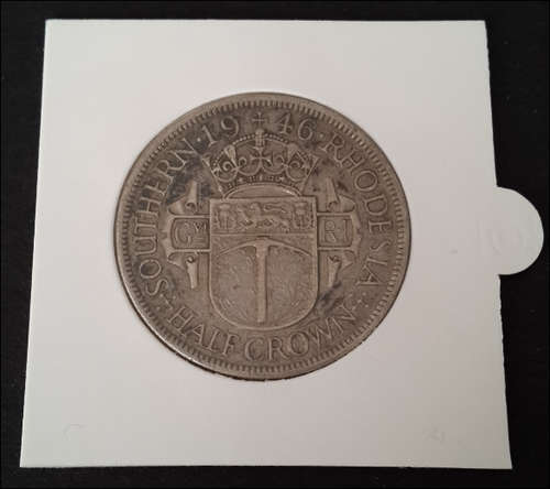 ***SUPERB ! .50% SILVER SOUTHERN RHODESIA 1946 HALF CROWN GREAT CONDITION***