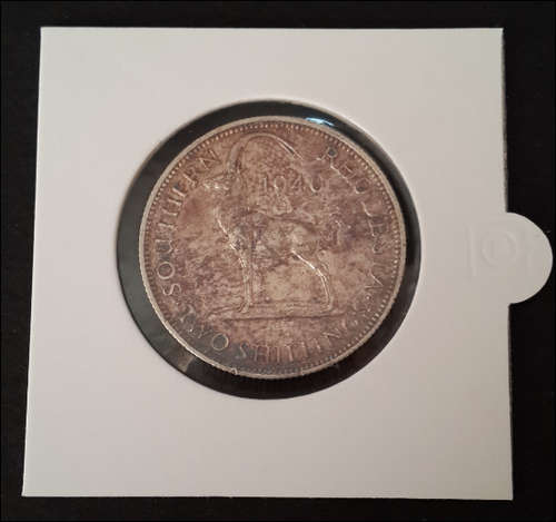 ***SUPERB ! STERLING SILVER SOUTHERN RHODESIA 1940 2 SHILLING GREAT CONDITION***