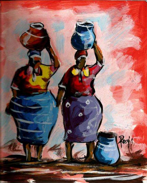 Beautiful acrylic painting by artist Regis Manja titled- After work II