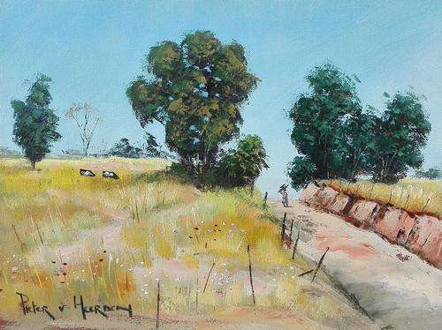 Original oil landscape by artist Pieter van Heerden III