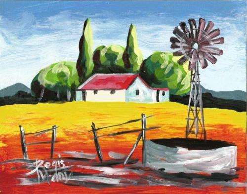 Beautiful acrylic painting by artist Regis Manje titled Thabazimbi Farm I