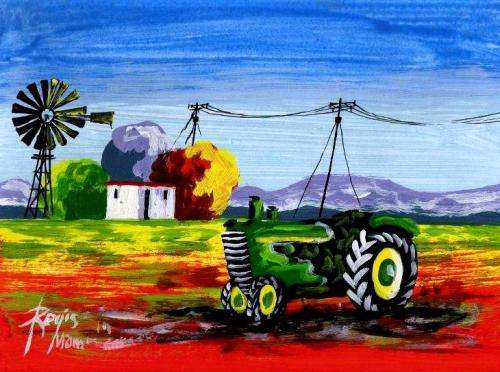 Beautiful acrylic painting by artist Regis Manje titled Farm in Dullstroom