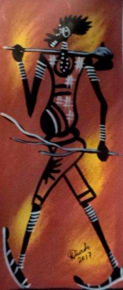 Beautiful painting by artist Rodrick Chadehumbe titled Rural man