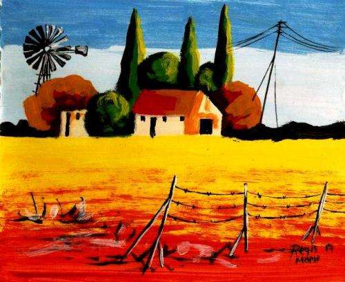 Beautiful painting by Regis Manje titled Old Farm house II