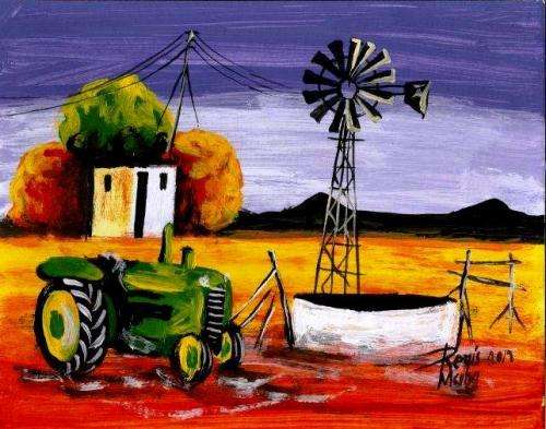 Stunning painting by Regis Manje titled Kriel Farm landscape