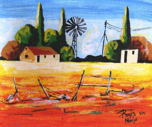 Beautiful painting by Regis Manje titled Bethal farm