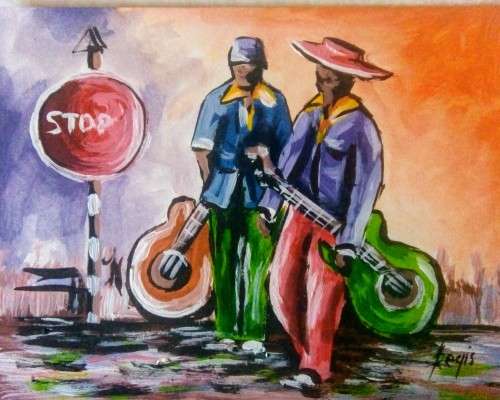 Beautiful painting by Regis Manje titled After the show