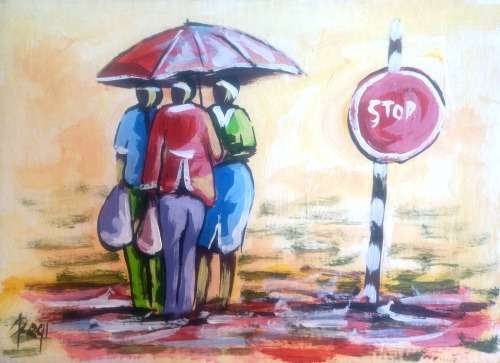 Beautiful painting by Regis Manje titled Old Friends