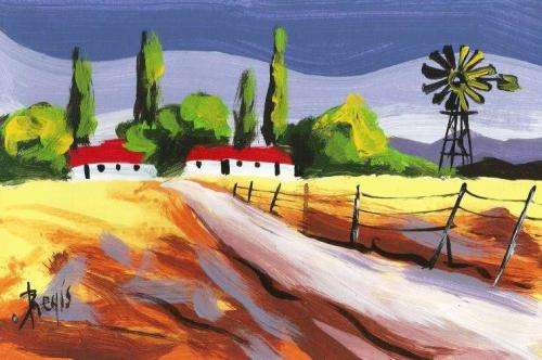 Beautiful painting by Regis Manje titled Old Farm house IV