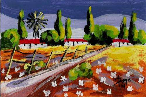 Stunning painting by artist Regis Manje titled Farm in Winburg