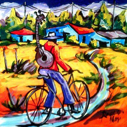 Beautiful acrylic painting by artist Regis Manja titled- After the Party Free Shipping