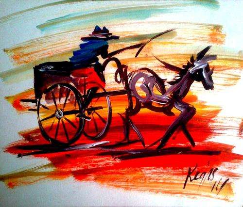 Beautiful acrylic painting by artist Regis Manja titled- Abraham