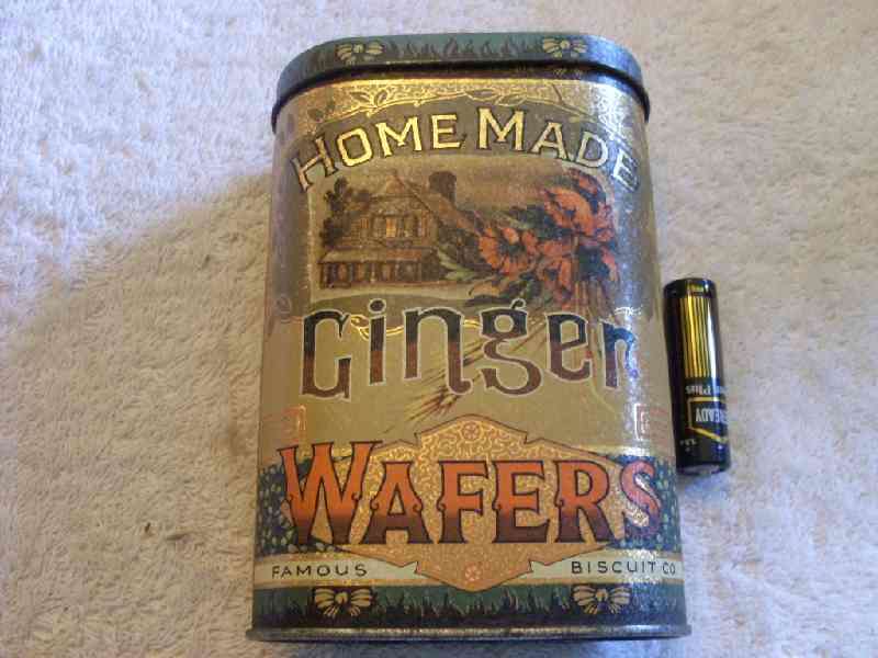 Home made ginger wafers tin