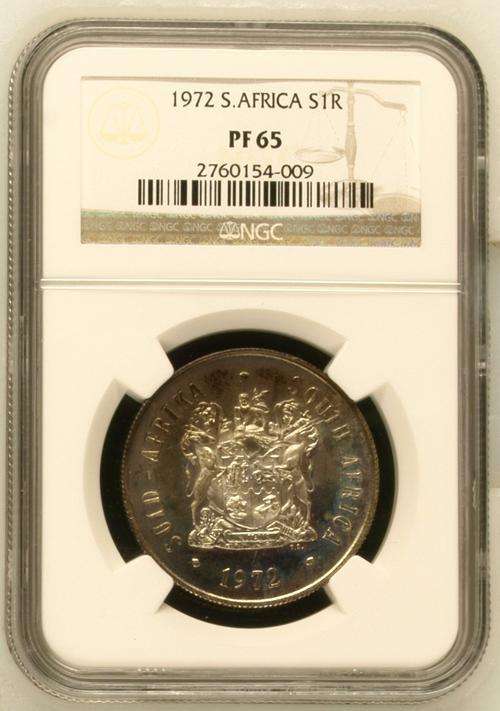 1972 Silver One Rand (R1 Silver) NGC Graded PF65