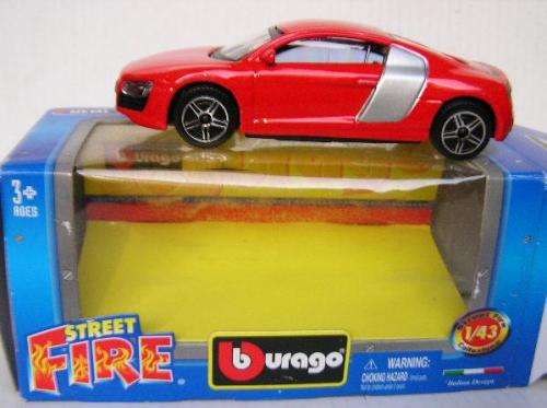 Burago Diecast Model Car Street Fire Audi R8 R 8 1/43 scale new in pack