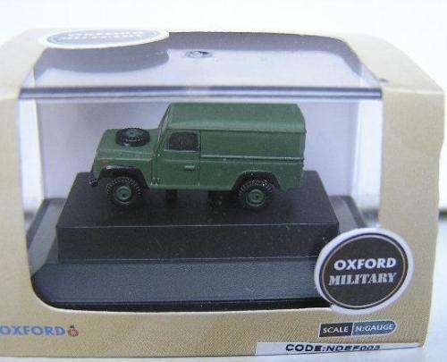 Oxford Diecast Model Car NDEF003 Land Rover Defender 110 Hard Top British Army 1/144 N railway scale