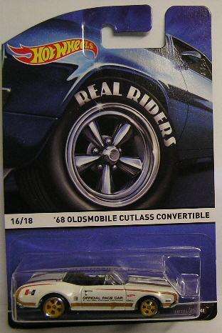 Hotwheels Hot Wheels Diecast Model Car Heritage Series Oldsmobile Cutlass Conv 1968 real riders 1/64
