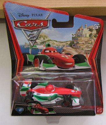 Mattel Disney Pixar Diecast Model Cars 2 Movie Film Francesco Bernoulli No 4 1/55 scale new in pack