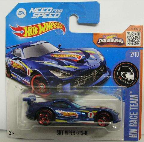 Hotwheels Hot Wheels Diecast Model Car 2016 2 / 250 Dodge Viper GTS-R No 1 "EA Need for Speed" 1/64