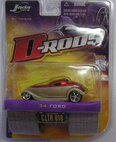 JADA Diecast Model Car D-Rods Ford 1934 1/64 scale new in pack