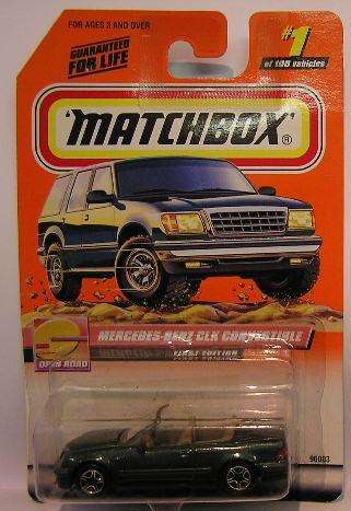 Matchbox Diecast Model Car 2000 1 / 100 Mercedes Benz CLK Convertible 1/64 scale new in pack