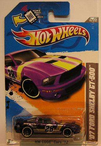 Hotwheels Hot Wheels Diecast Model Car 2012 231 / 247 Ford Mustang Shelby GT 500 2007 No 28 1/64 sca
