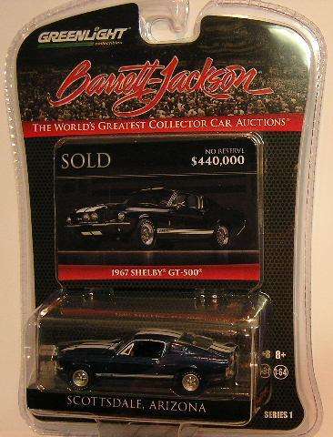 Greenlight Diecast Model Car Barrett Jackson Series Ford Mustang GT 500 1967 1/64 scale new in pack