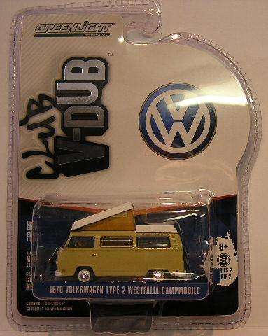 Greenlight Diecast Model Car VDub Series VW Volkswagen Kombi T2 T 2 Westfalia Camper 1970 1/64 scale