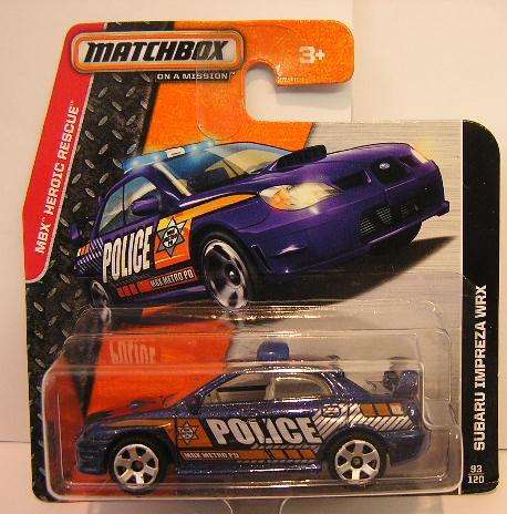 Matchbox Diecast Model Car 2014 93 / 120 Subaru Impreza WRX "Police" 1/64 scale new in pack