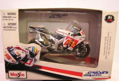 Maisto Diecast Model Motorcycle Bike MotoGP Honda RC 212 V Gresini De Angelis No 15 GP 2009 1/18 sca