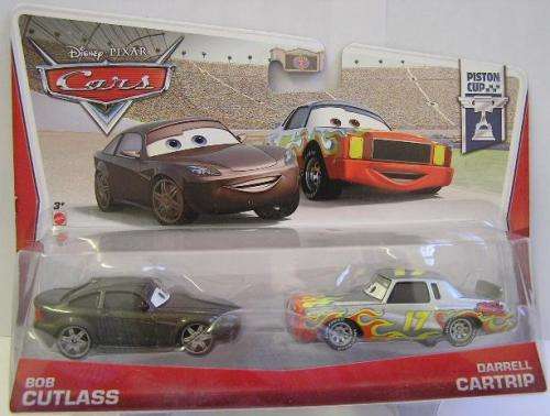 Disney Pixar Diecast Model Car Cars 2 Movie Film WGP Series Bob Cutlass + Darrell Cartrip 1/55 scale
