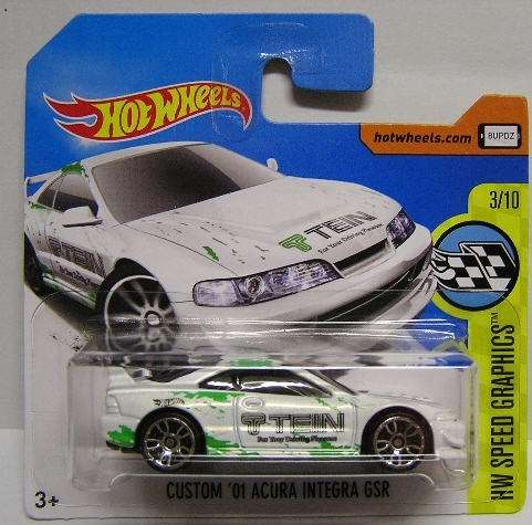 Hotwheels Hot Wheels Diecast Model Car 2017 31 / 365 Honda Acura Integra GSR Custom 2001 1/64 scale